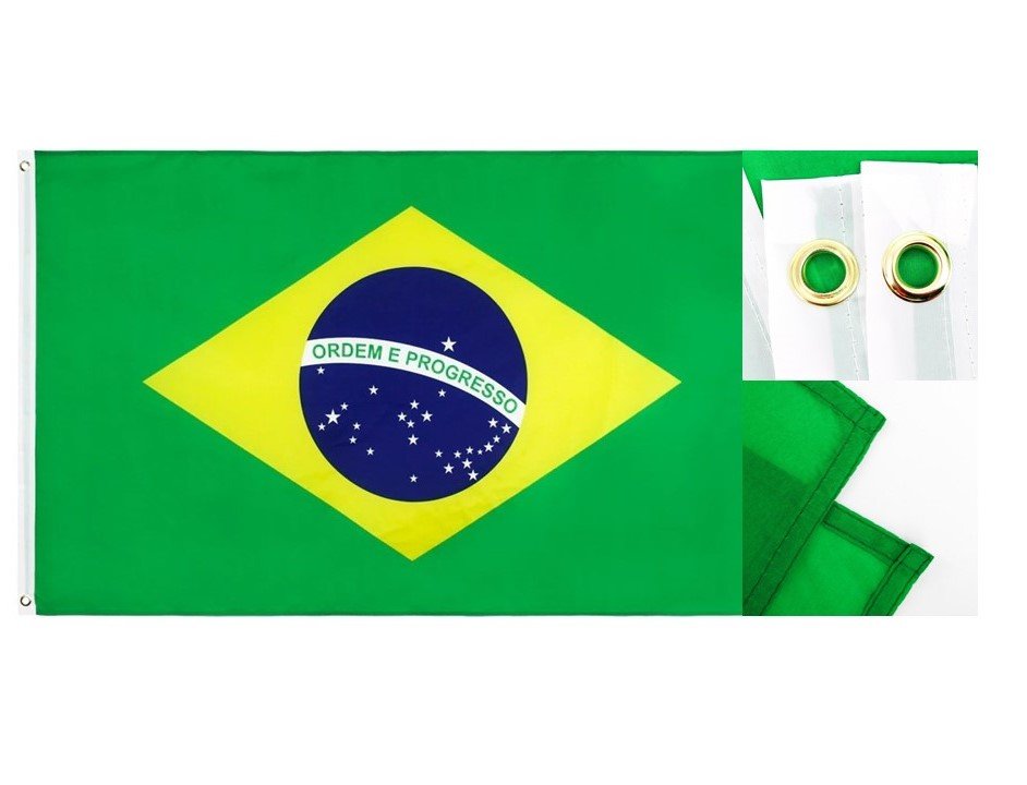 TORAKIPA Bandeira Pemium Do Brasil 90 Cm X 150 Cm C Anilhas Para