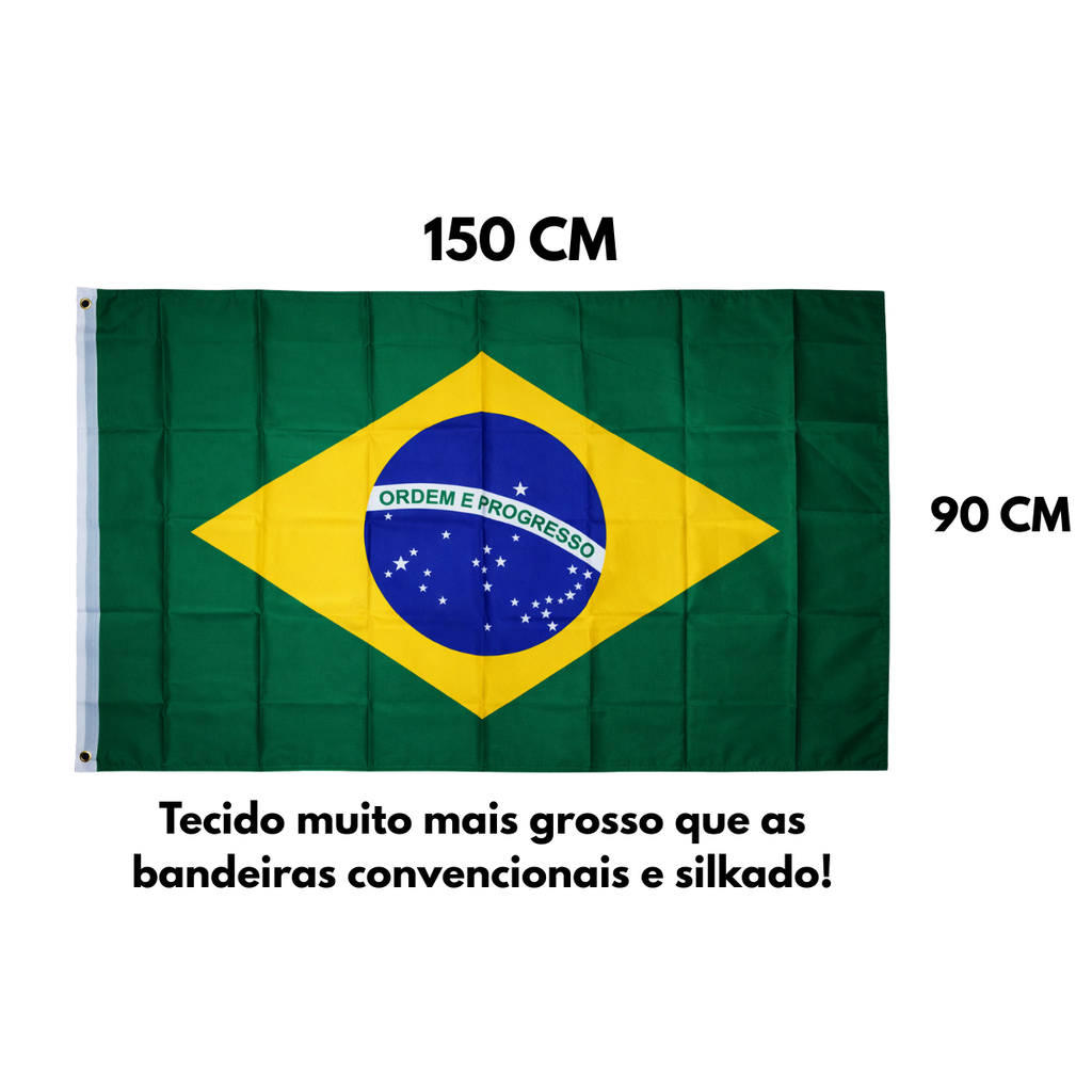 Kit Bandeiras Brasil E Usa 100% Silkadas 90x150cm + Adesivos