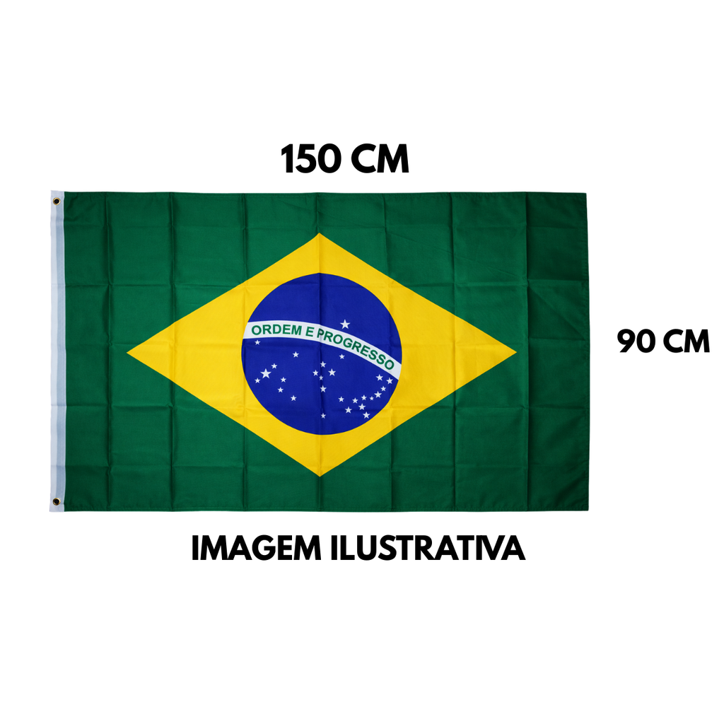 Bandeira Do Brasil 100% Silkado 90 X 150 Cm + Adesivo Brasil