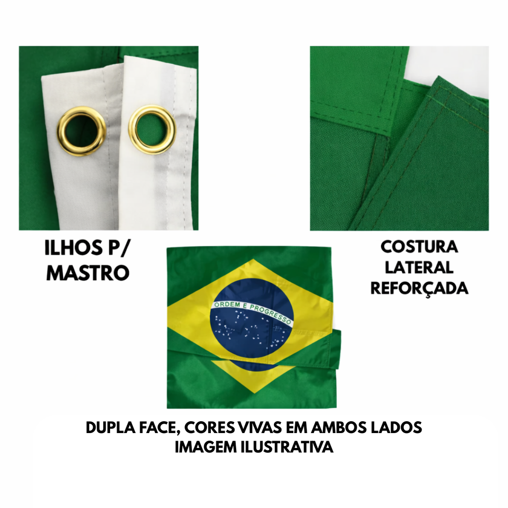 Bandeira Do Brasil 100% Silkado 90 X 150 Cm + Adesivo Brasil