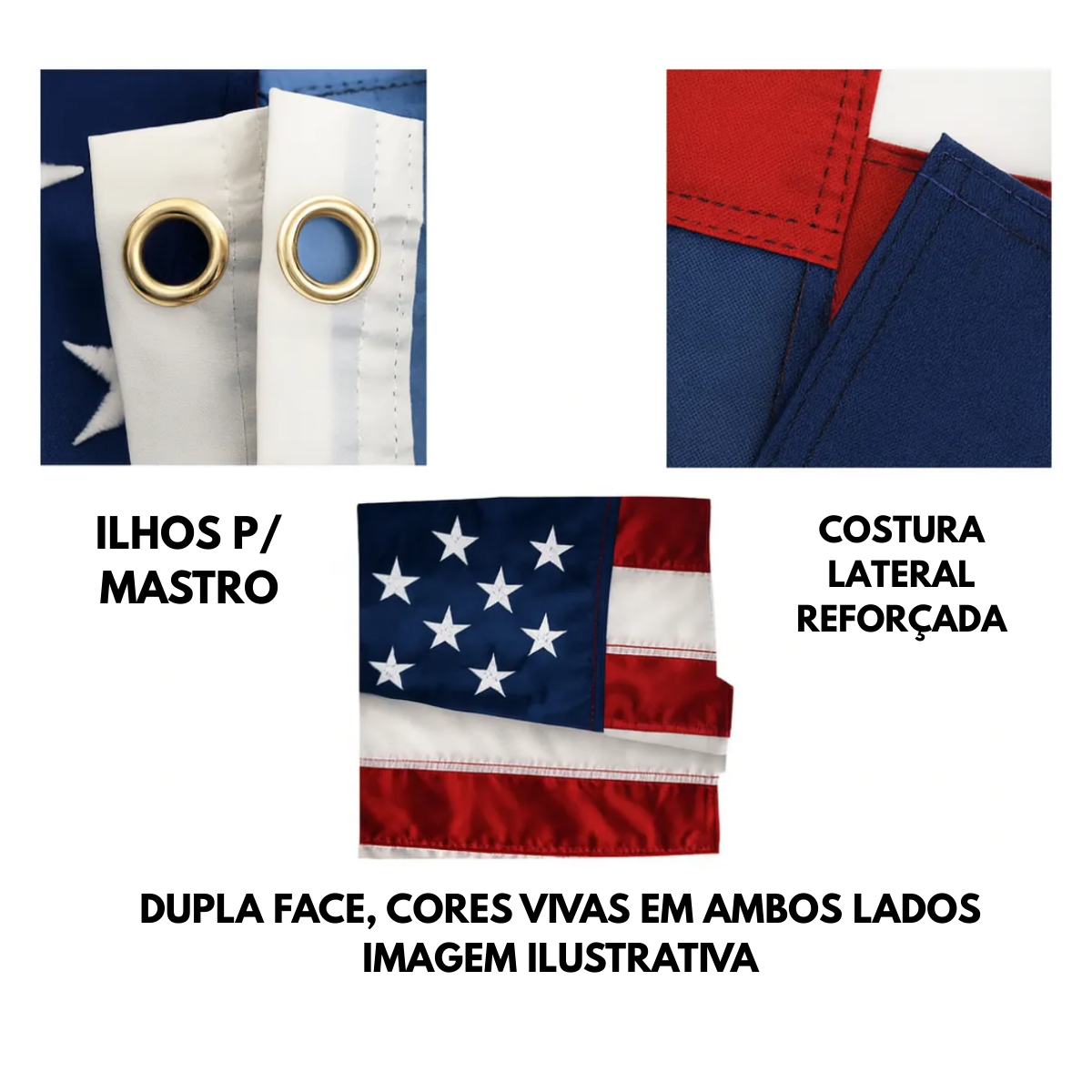 Bandeira Dos Usa 100% Silkado 90 X 150 Cm + Adesivo Usa