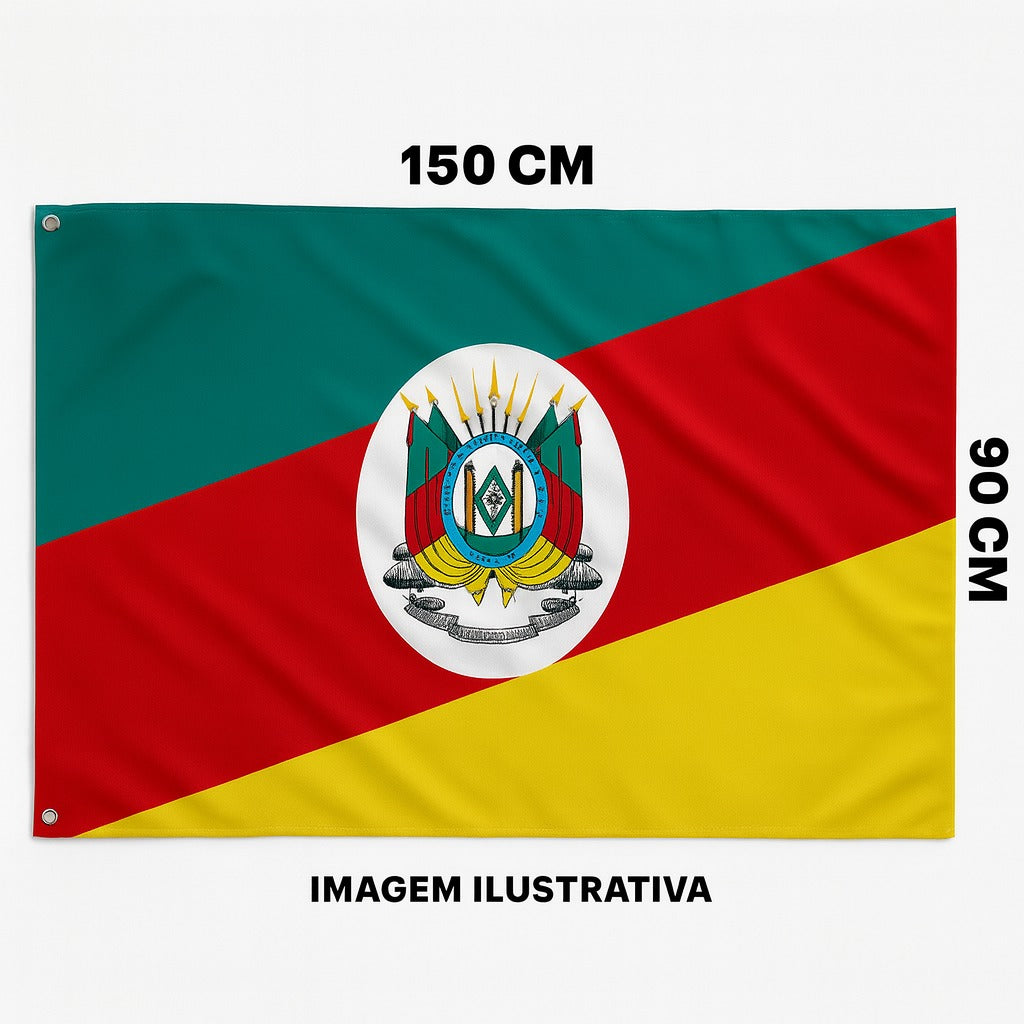 Bandeira do Rio Grande do Sul 90 x 150 cm + Adesivo de Brinde