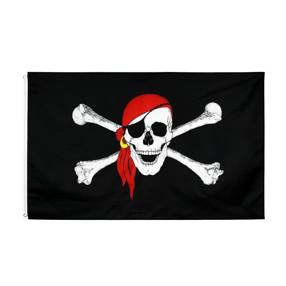 Torakipa Bandeira Pirata 1 Premium 90 Cm X 150 Cm C Anilhas Para Mastro Alta Qualidade Costurada Cores Vibrantes